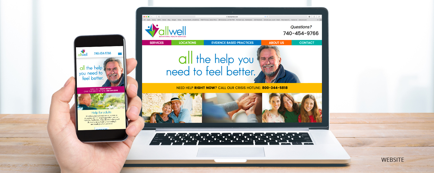 Allwell Website on desktop and mobile
